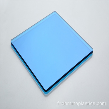 Prix ​​des panneaux en polycarbonate solide de couleur bleu